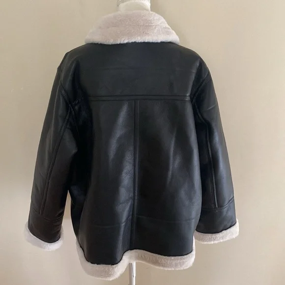 Joie Faux Leather Aviator Jacket - Picture 3 of 10